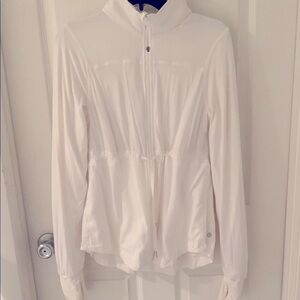 Stylish LULULEMON White Zip-Up REVERSIBLE Jacket ( Fleece / Cotton?)